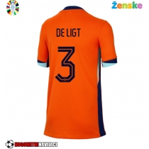 Ženske Nogometnih dresov Nizozemska Matthijs de Ligt #3 Domači EP 2024 Kratki rokavi